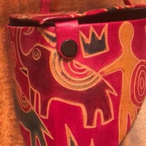 Vintage Sheepskin leather crossbody bag